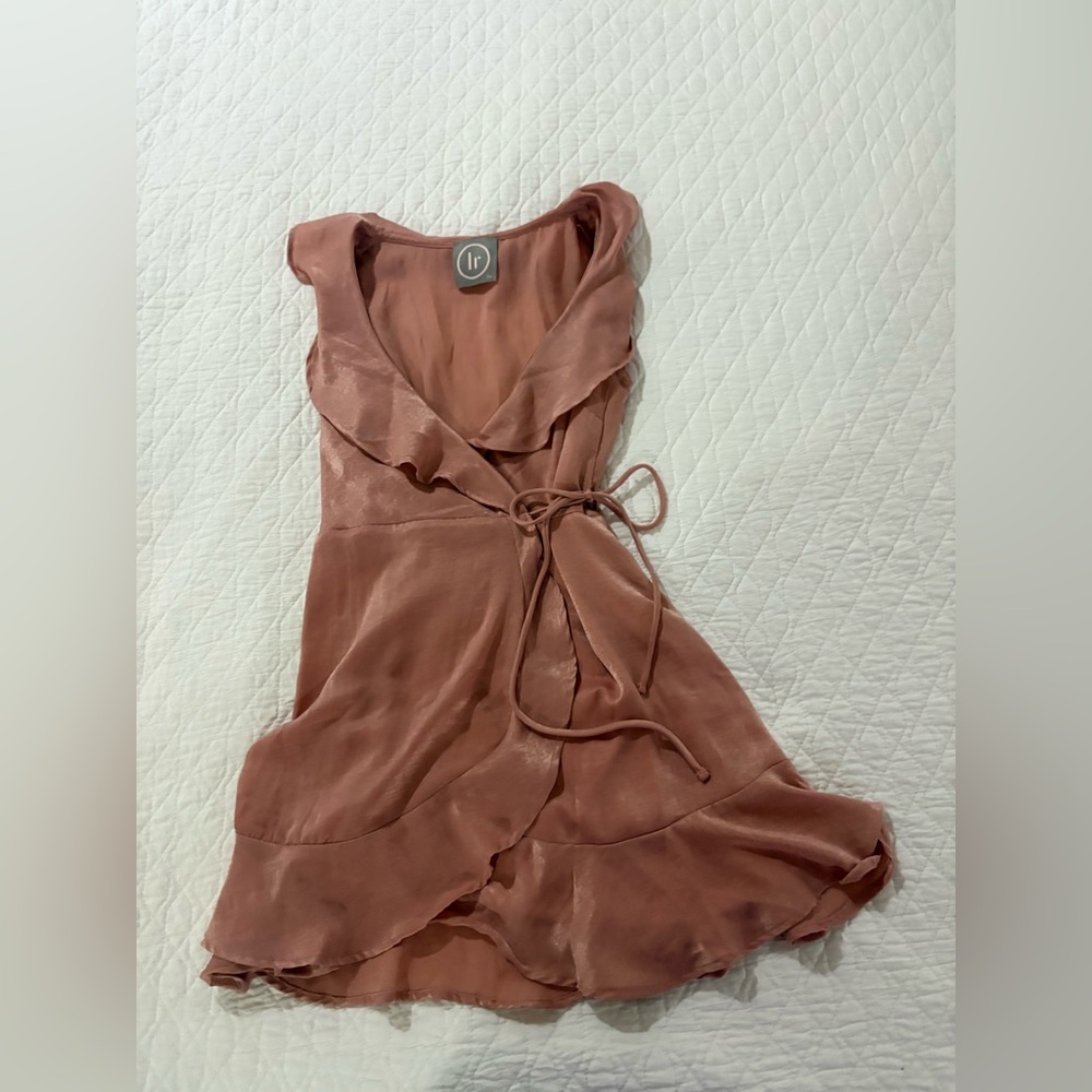 Mauve / Pink Satin Lily Rain Wrap Dress